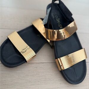 Pedro Garcia Gold and Black Sandals